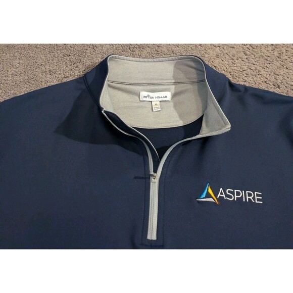 Peter Millar Perth Performance 1/4 Zip Blue Golf Pullover ME0EK40 Men's XL - Picture 4 of 8